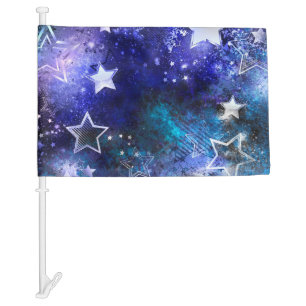 Space Background with Stars Car Flag