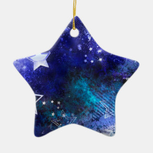 Space Background with Stars Ceramic Ornament