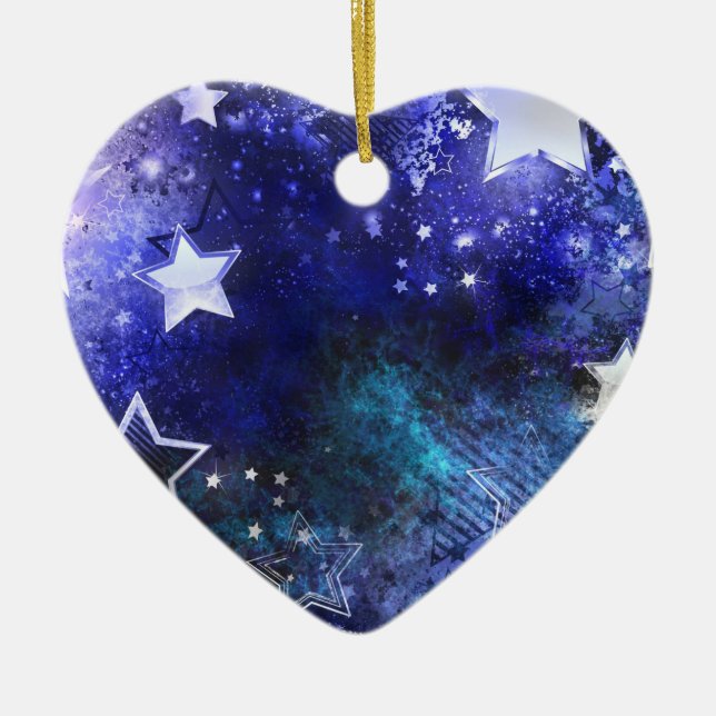 Space Background with Stars Ceramic Ornament (Front)