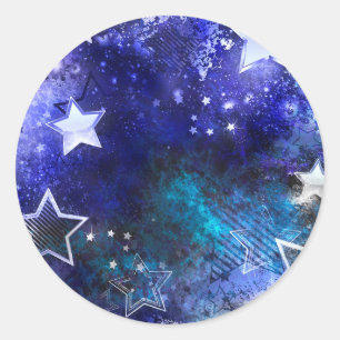 Space Background with Stars Classic Round Sticker