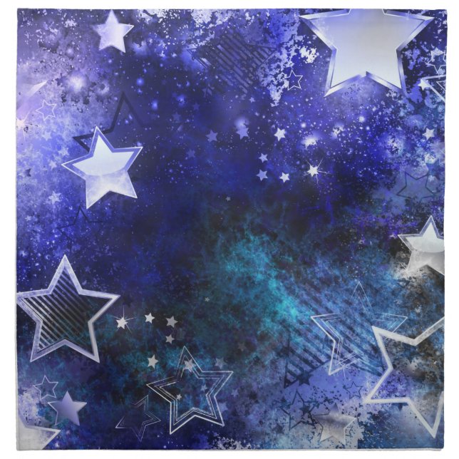 Space Background with Stars Cloth Napkin (Front)