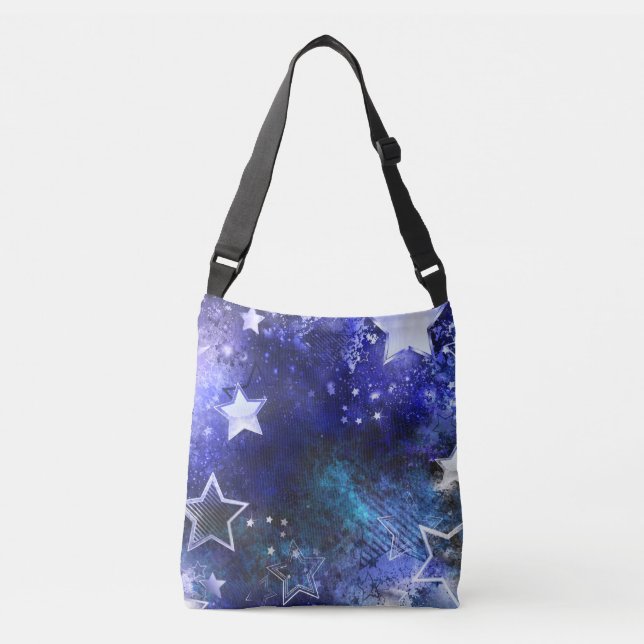 Space Background with Stars Crossbody Bag (Front)