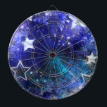 Space Background with Stars Dart Board<br><div class="desc">space blue background with  stars</div>