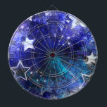 Space Background with Stars Dart Board<br><div class="desc">space blue background with  stars</div>