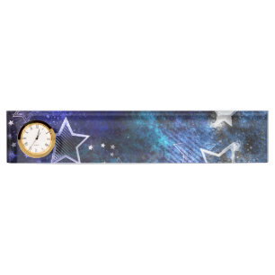 Space Background with Stars Desk Name Plate