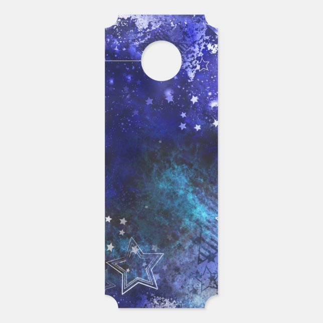 Space Background with Stars Door Hanger (Front)