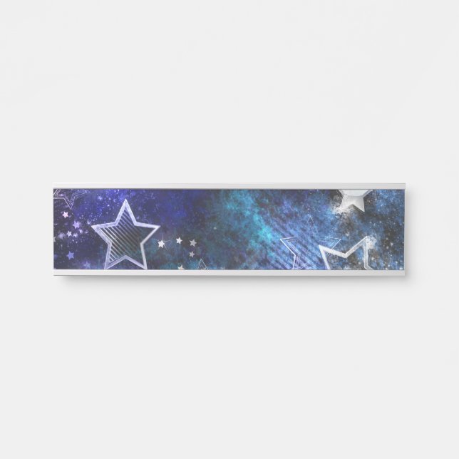Space Background with Stars Door Sign (Front)