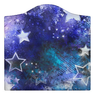 Space Background with Stars Door Sign