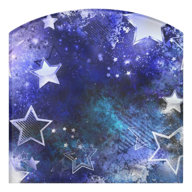Space Background with Stars Door Sign (Contour Front)
