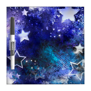 Space Background with Stars Dry Erase Board