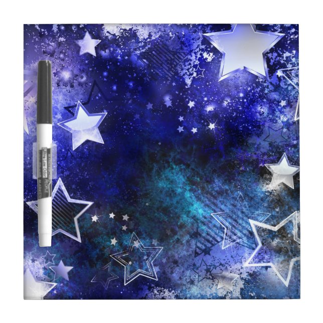 Space Background with Stars Dry Erase Board (Front)