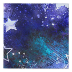 Space Background with Stars Faux Canvas Print