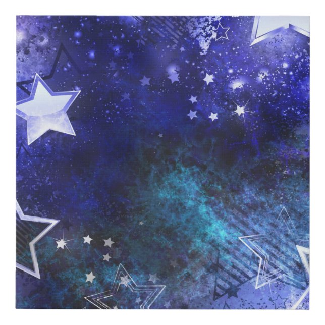 Space Background with Stars Faux Canvas Print (Front)