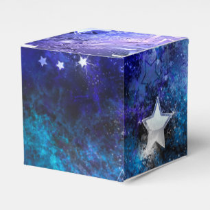 Space Background with Stars Favor Boxes