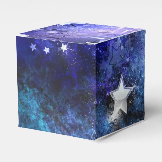 Space Background with Stars Favor Boxes (Front Side)