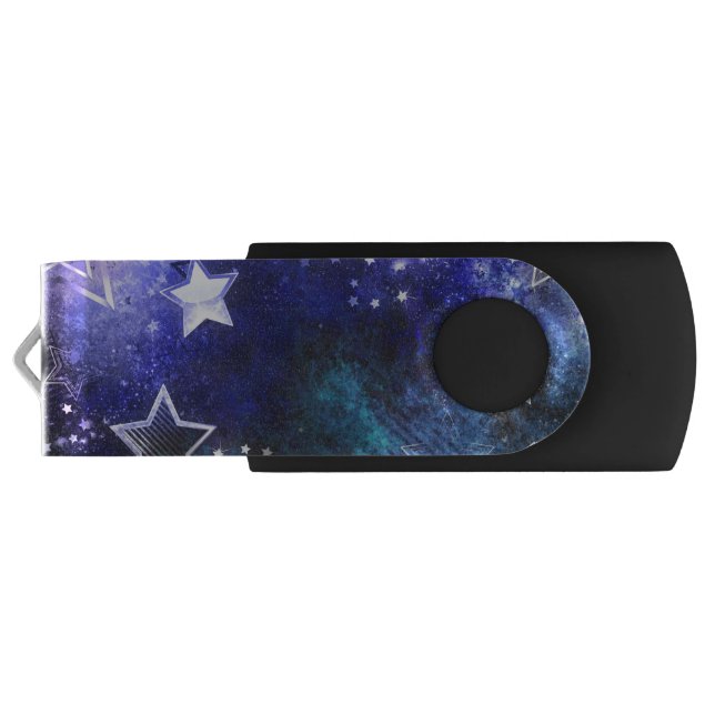 Space Background with Stars Flash Drive (Back)