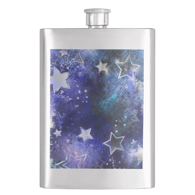 Space Background with Stars Flask (Front)