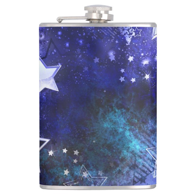 Space Background with Stars Flask (Front)