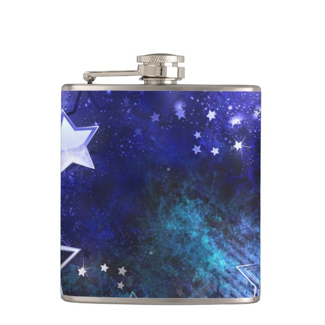 Space Background with Stars Flask (Front)