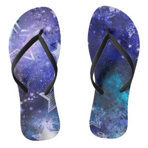 Space Background with Stars Flip Flops