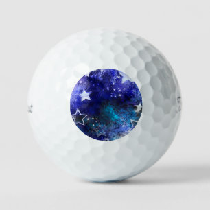 Space Background with Stars Golf Balls