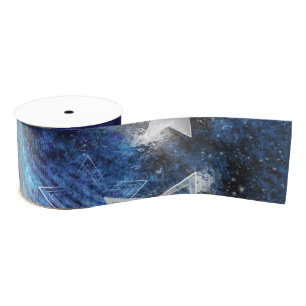 Space Background with Stars Grosgrain Ribbon