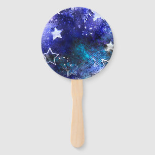 Space Background with Stars Hand Fan