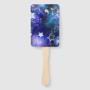 Space Background with Stars Hand Fan