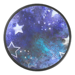 Space Background with Stars Hockey Puck