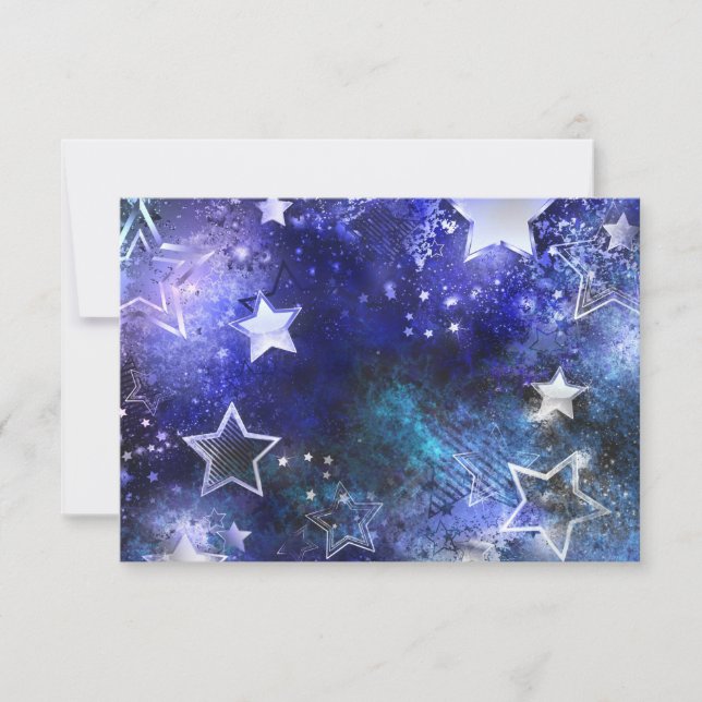 Space Background with Stars Invitation (Front)
