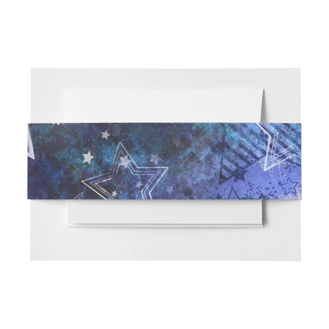 Space Background with Stars Invitation Belly Band (Front Example)