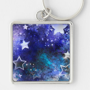 Space Background with Stars Keychain