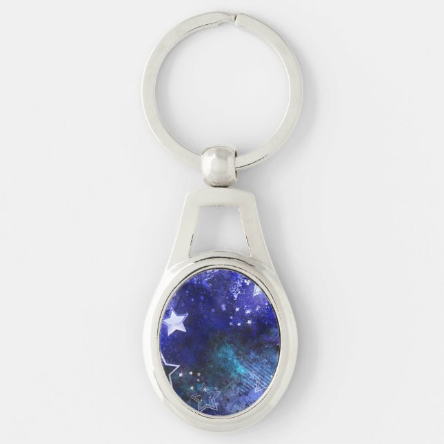 Space Background with Stars Keychain (Front)