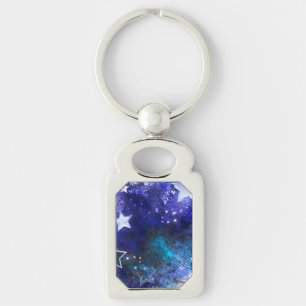 Space Background with Stars Keychain