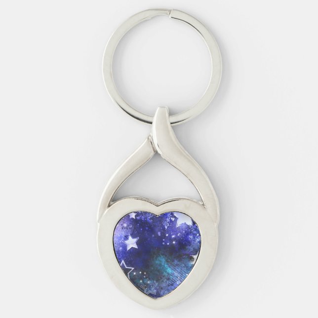 Space Background with Stars Keychain (Front)