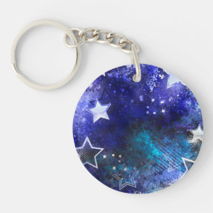 Space Background with Stars Keychain