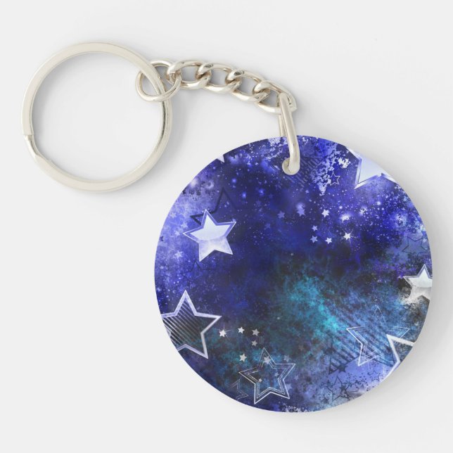 Space Background with Stars Keychain (Front)