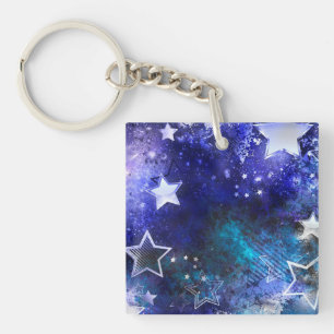 Space Background with Stars Keychain