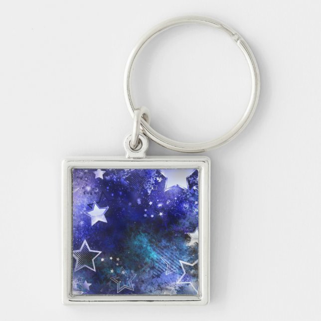 Space Background with Stars Keychain (Front)