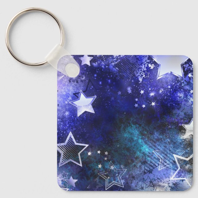 Space Background with Stars Keychain (Front)