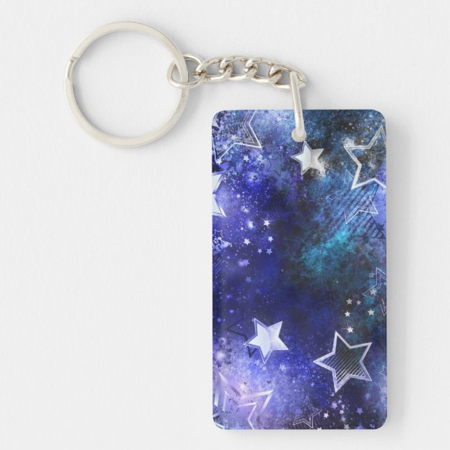 Space Background with Stars Keychain (Front)
