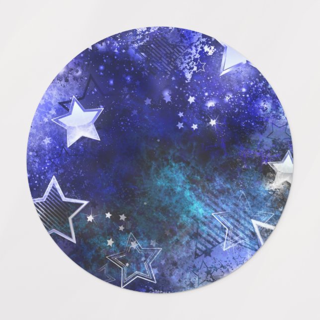 Space Background with Stars Kids' Labels (Design 1)