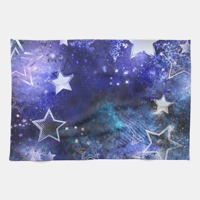 Space Background with Stars Kitchen Towel (Horizontal)