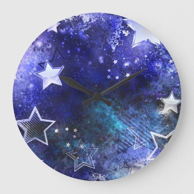 Space Background with Stars Large Clock (Front)