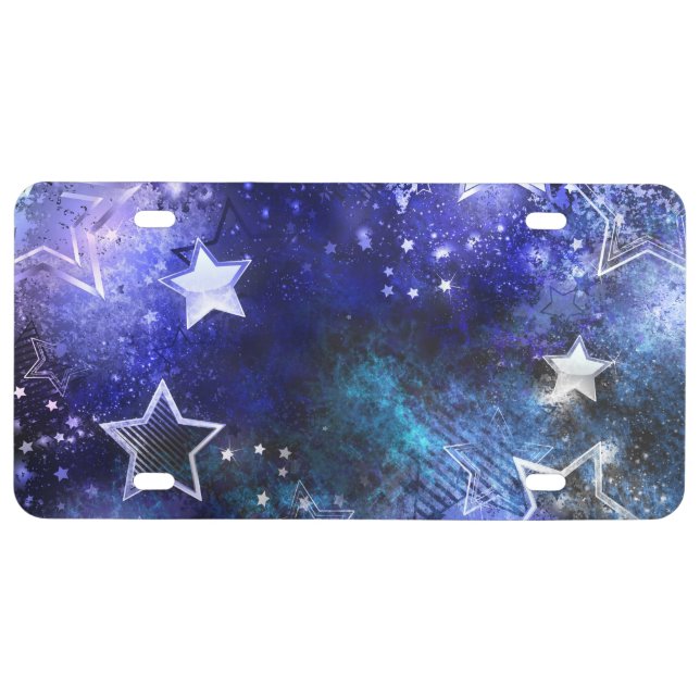 Space Background with Stars License Plate (Front)