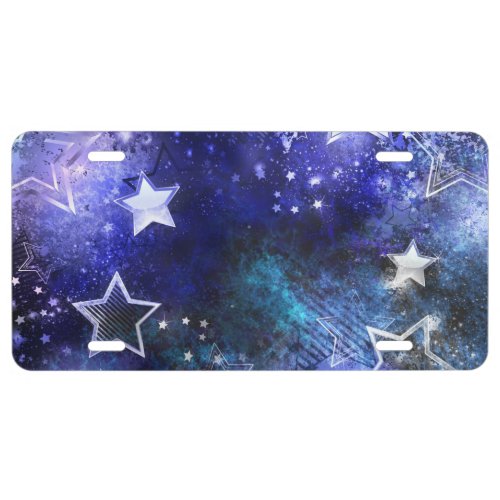 Space Background with Stars License Plate