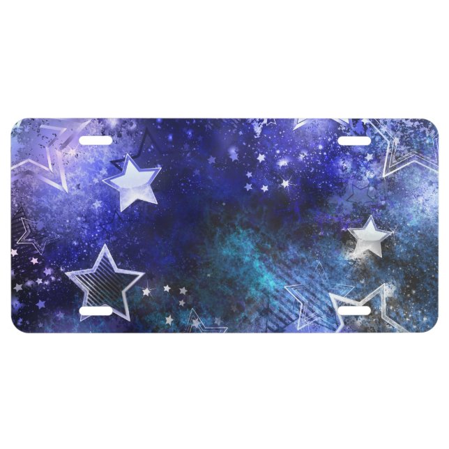 Space Background with Stars License Plate (Front)
