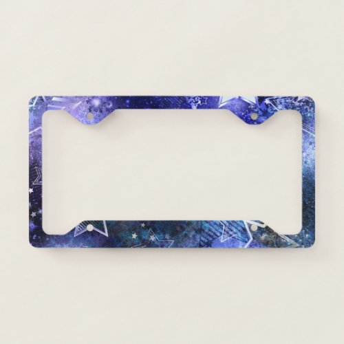 Space Background with Stars License Plate Frame