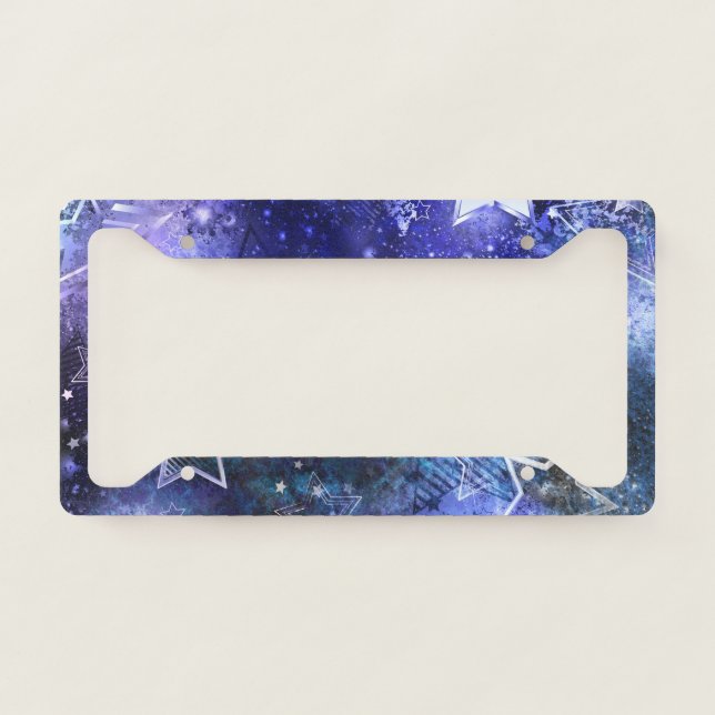 Space Background with Stars License Plate Frame (Front)
