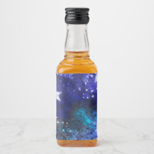 Space Background with Stars Liquor Bottle Label